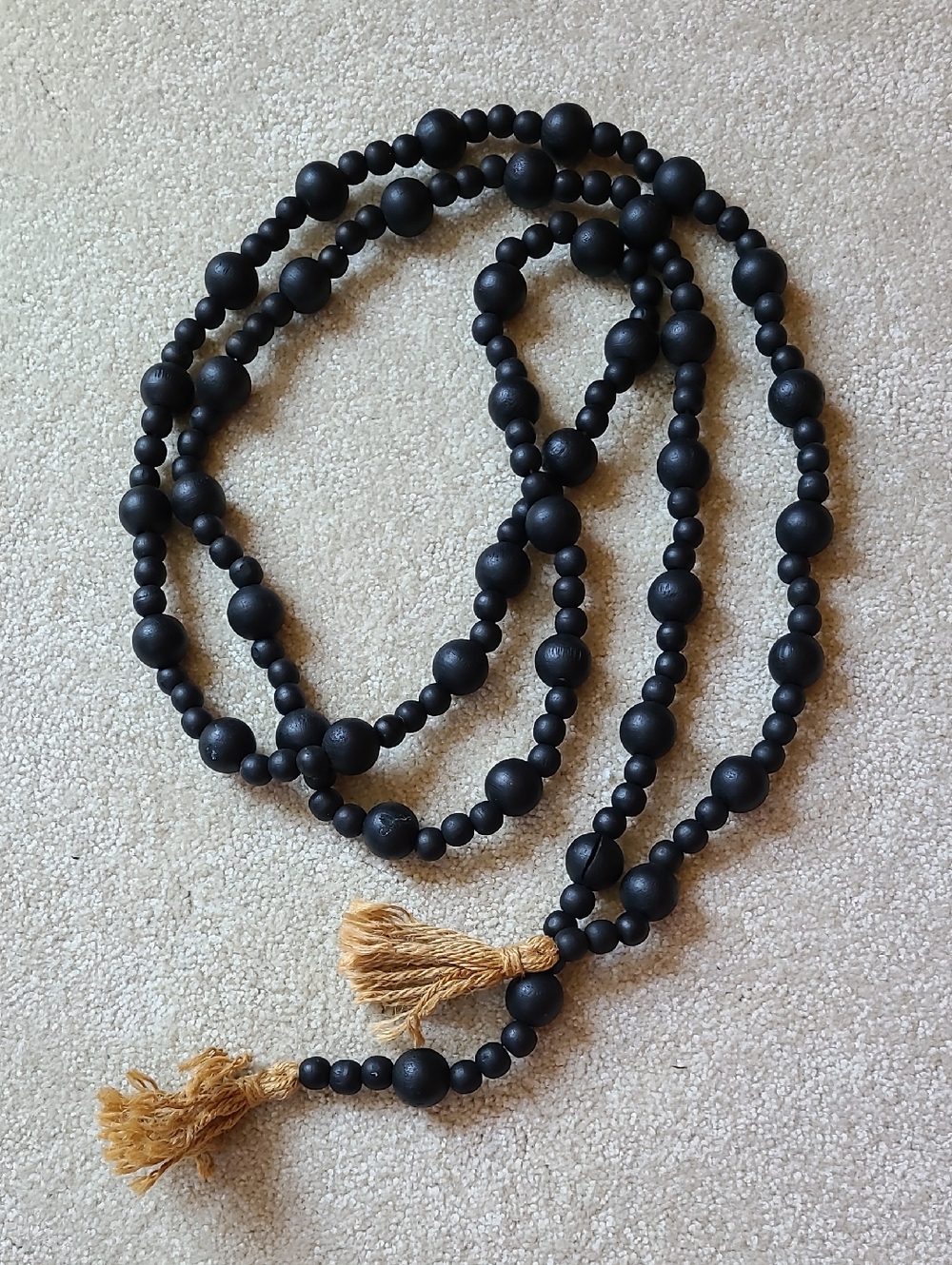 Black Beaded Garland With Tassle